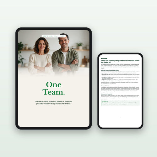 “One Team” e-book on a tablet and phone